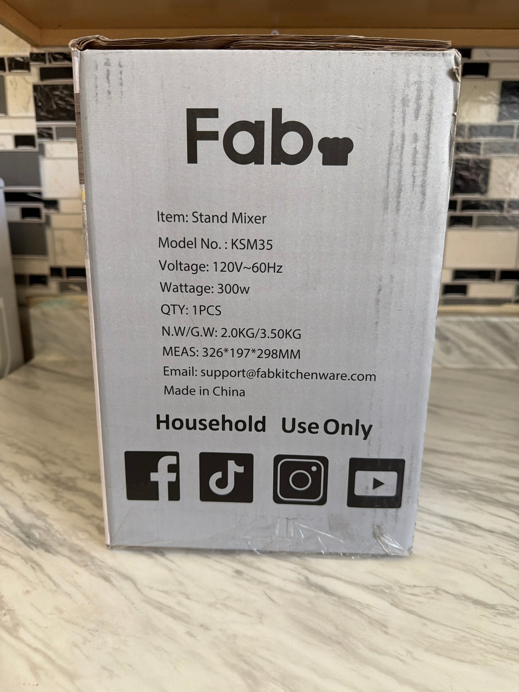 Fab Stand Mixer 5L Kitchen Mixer with Accessories